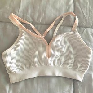 Champion White and Pink Sports Bra- (like new)